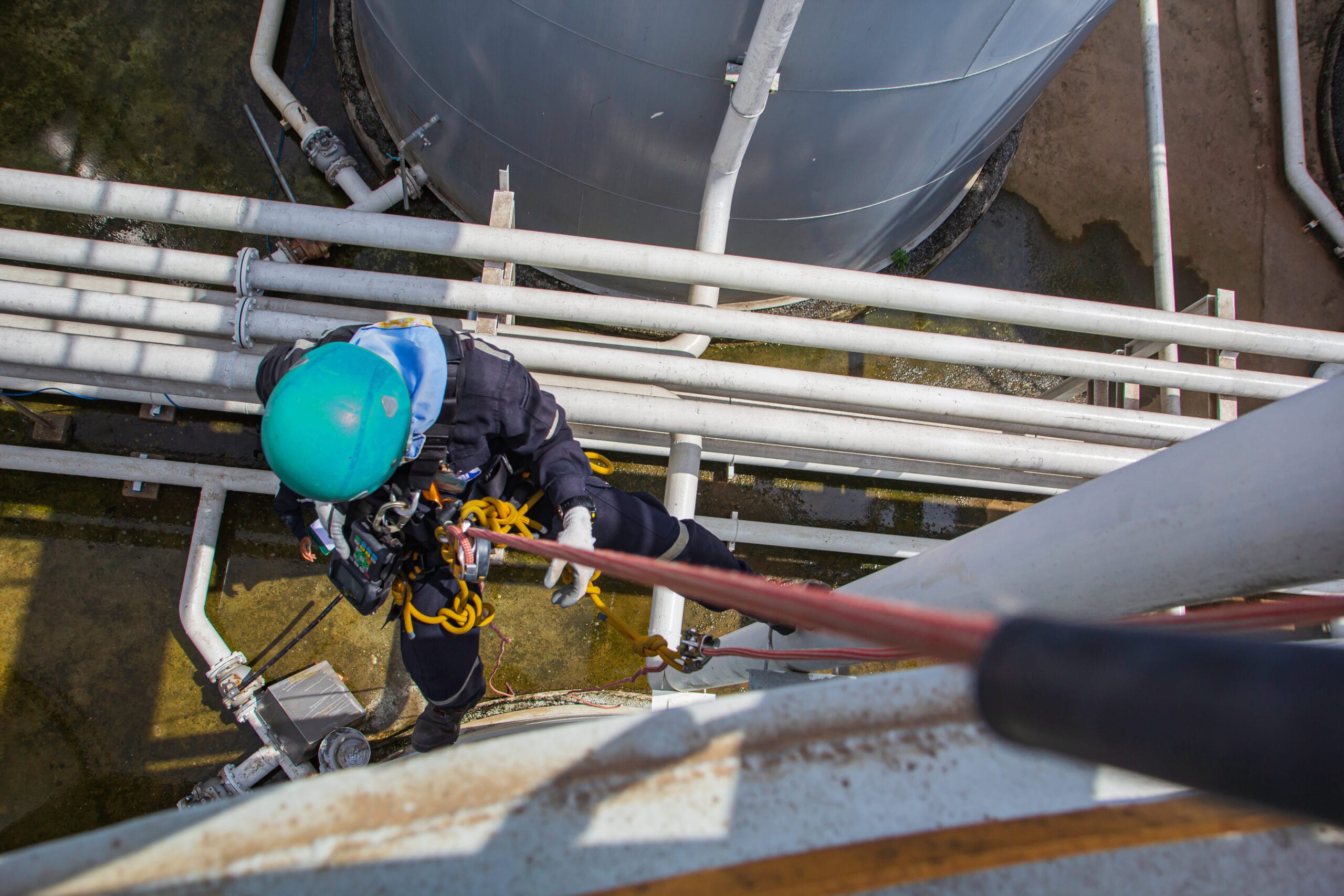 Worker doing a site health and safety inspection