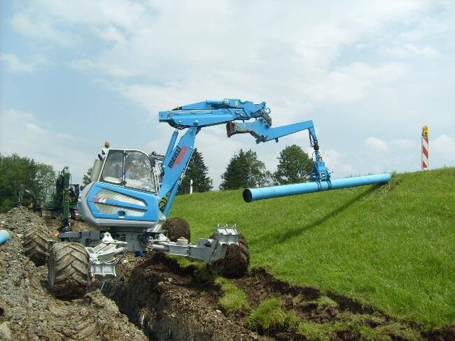 Bauarbeiten zur Anbindung der Wasserversorgung Inzell an die Stadtwerke Traunstein in Bayern.