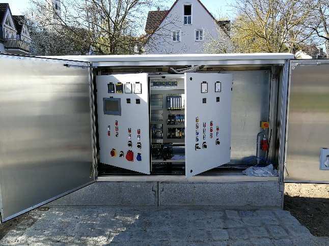 Blick auf das Regenüberlaufbecken „Schießstätte“ in Sulzbach-Rosenberg während der Ertüchtigungsarbeiten.