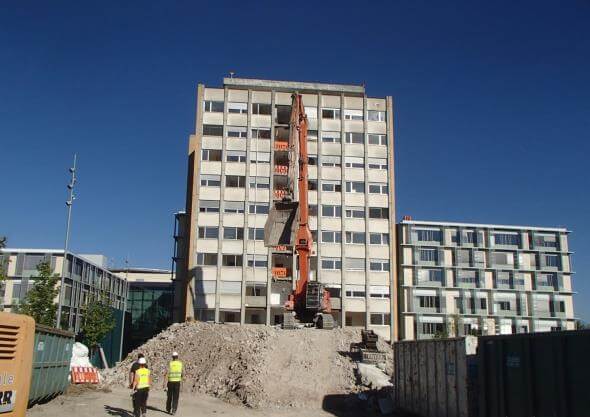 Baufortschritt der Neustrukturierung des Krankenhauses Sankt Elisabeth in Ravensburg, Baden-Württemberg.