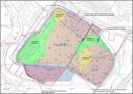 Detailaufnahme des Altspülfelds Kirchsteinbek, zeigt die bestehende Infrastruktur und Vegetation.