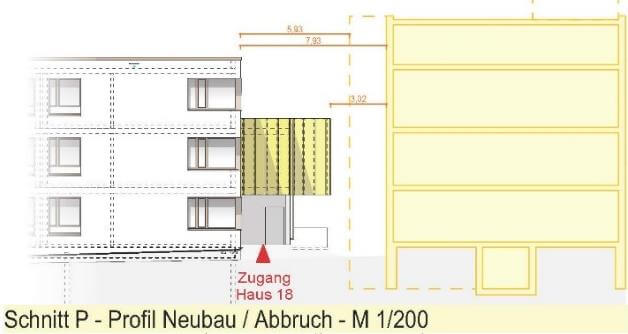 Blick auf die Baustelle des Rückbaus von Haus 19 im Zentrum für Psychiatrie, RV-Weissenau, Baden-Württemberg.