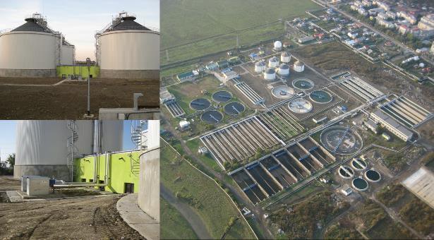 Blick auf die modernisierte Kläranlage IASI mit neuen Erweiterungen und Infrastruktur.